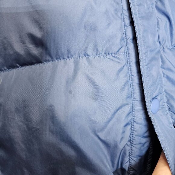 Lands End Mens Blue Puffer Jacket M Goosedown Insulation Button Closure Down - Picture 4 of 9